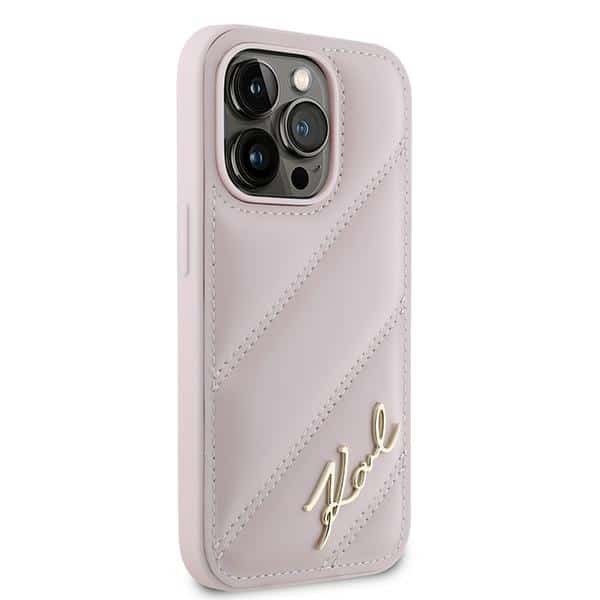 Karl Lagerfeld Diagonal Quilted Script - θήκη για Apple iPhone 14 Pro - Ροζ - Image 4