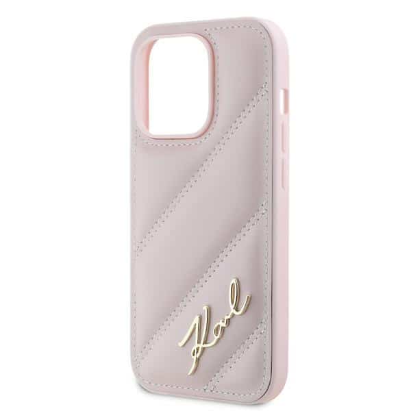Karl Lagerfeld Diagonal Quilted Script - θήκη για Apple iPhone 14 Pro - Ροζ - Image 6