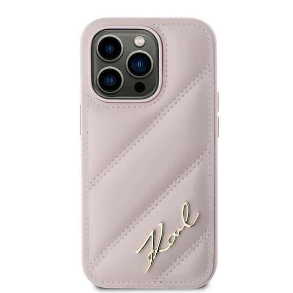 Karl Lagerfeld Diagonal Quilted Script - θήκη για Apple iPhone 14 Pro Max - Ροζ - Image 3