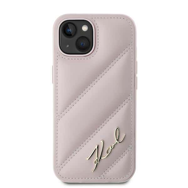 Karl Lagerfeld Diagonal Quilted Script - θήκη για Apple iPhone 15 Plus / 14 - Ροζ - Image 3