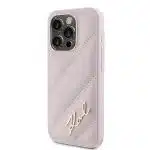 Karl Lagerfeld Diagonal Quilted Script - θήκη για Apple iPhone 15 Pro - Ροζ - Image 2