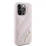 Karl Lagerfeld Diagonal Quilted Script - θήκη για Apple iPhone 15 Pro - Ροζ - Image 4
