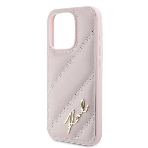 Karl Lagerfeld Diagonal Quilted Script - θήκη για Apple iPhone 15 Pro - Ροζ - Image 6