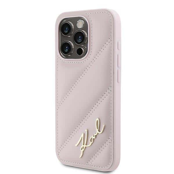 Karl Lagerfeld Diagonal Quilted Script - θήκη για Apple iPhone 15 Pro Max - Ροζ - Image 2