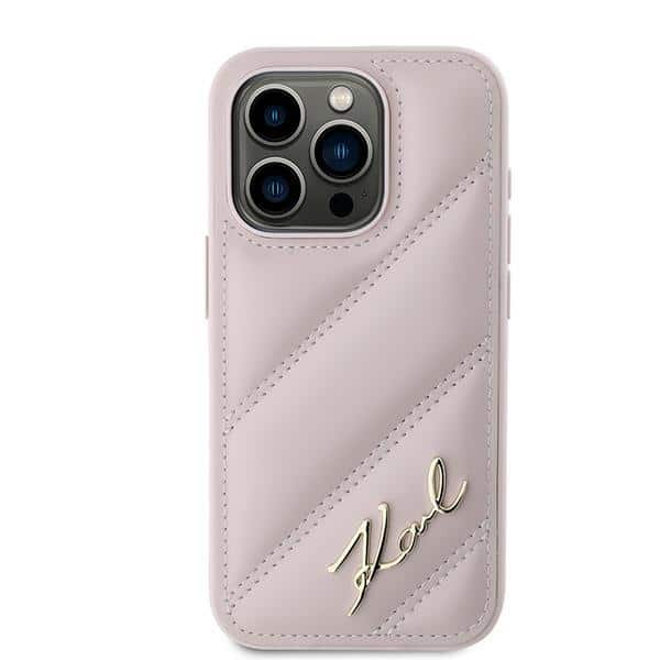 Karl Lagerfeld Diagonal Quilted Script - θήκη για Apple iPhone 15 Pro Max - Ροζ - Image 3