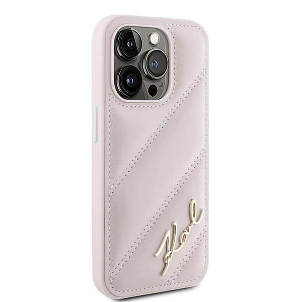 Karl Lagerfeld Diagonal Quilted Script - θήκη για Apple iPhone 15 Pro Max - Ροζ - Image 4