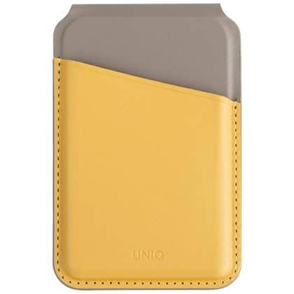 UNIQ Lyden DS μαγνητικό πορτοφόλι RFID και βάση τηλεφώνου καναρινί κίτρινο-σκούρο γκρι