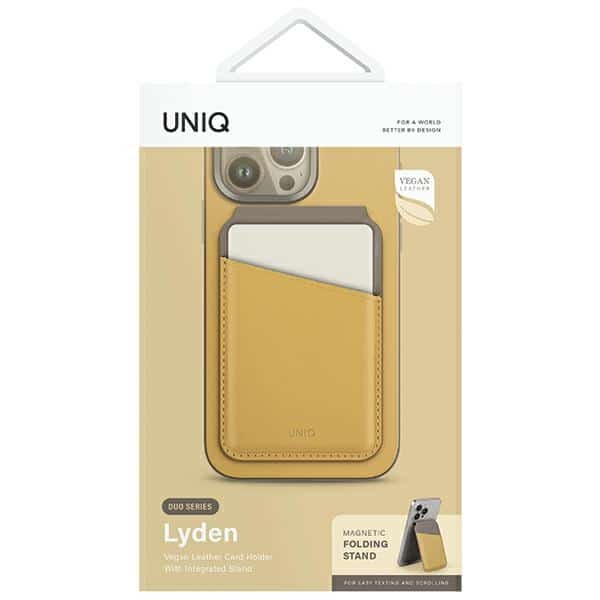 UNIQ Lyden DS μαγνητικό πορτοφόλι RFID και βάση τηλεφώνου καναρινί κίτρινο-σκούρο γκρι - Image 7