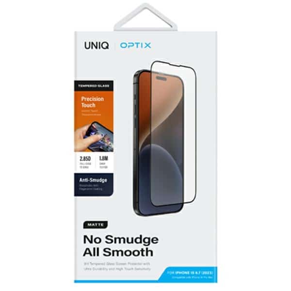 UNIQ Optix Matte Προστασία Οθόνης για iPhone 15 Plus 6.7" / 14 Pro Max 6.7" με ματ τζάμι ασφαλείας και εφαρμογέα - Image 6