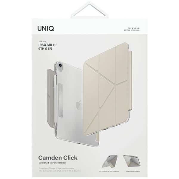 UNIQ θήκη Camden Click για iPad Air 11" (2024) μπεζ/κοκκινιά - Image 10