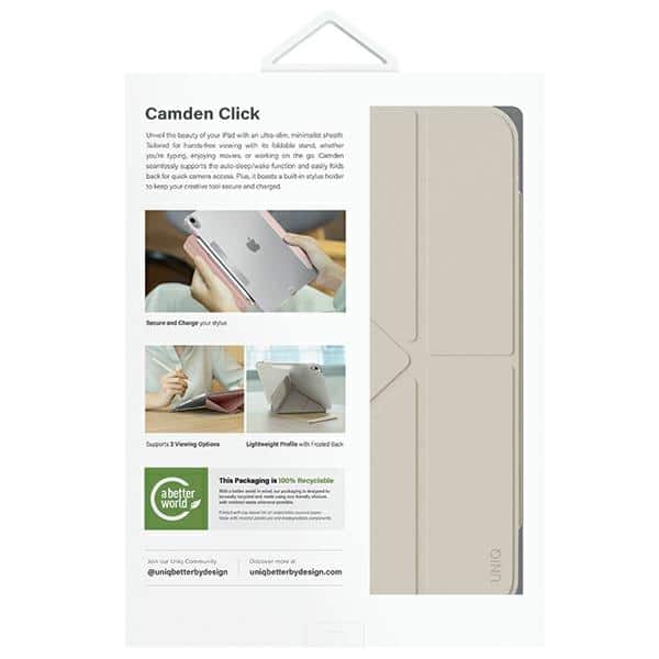 UNIQ θήκη Camden Click για iPad Air 11" (2024) μπεζ/κοκκινιά - Image 11