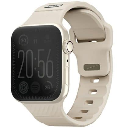 UNIQ pasek Stride Apple Watch Series 1/2/3/4/5/6/7/8/9/SE/SE2 38/40/41mm FKM Rubber Strap khaki/pale khaki