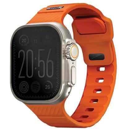 UNIQ λουράκι Stride για Apple Watch Series 1/2/3/4/5/6/7/8/9/SE/SE2/Ultra/Ultra 2 42/44/45/49mm FKM Rubber Strap πορτοκαλί/volt orange