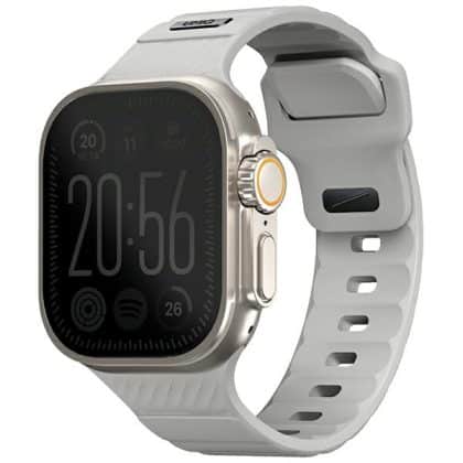 UNIQ pasek Stride Apple Watch Series 1/2/3/4/5/6/7/8/9/SE/SE2/Ultra/Ultra 2 42/44/45/49mm FKM Rubber Strap szary/chalk grey