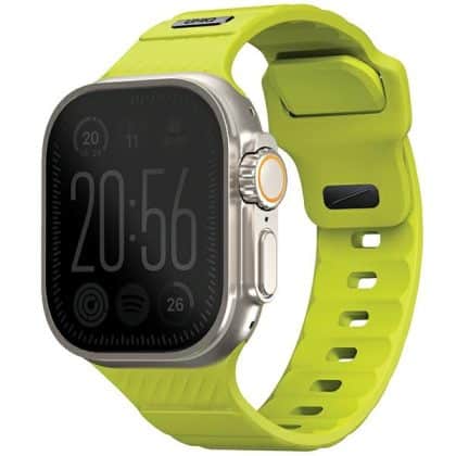 UNIQ pasek Stride Apple Watch Series 1/2/3/4/5/6/7/8/9/SE/SE2/Ultra/Ultra 2 42/44/45/49mm FKM Rubber Strap limonkowy/lime green