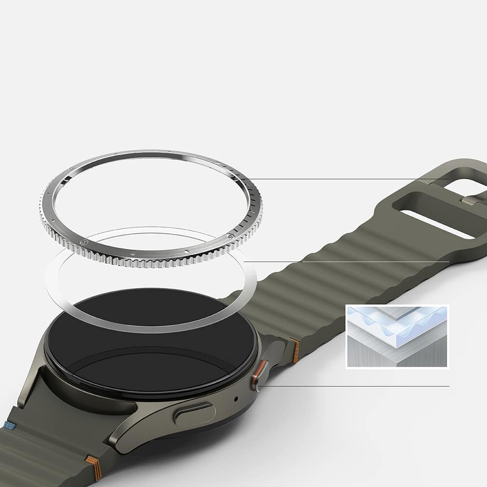 Ringke - Bezel Styling - Samsung Galaxy Watch7 40mm - Silver Pattern7 (CB-GW7-40-03) - Image 5