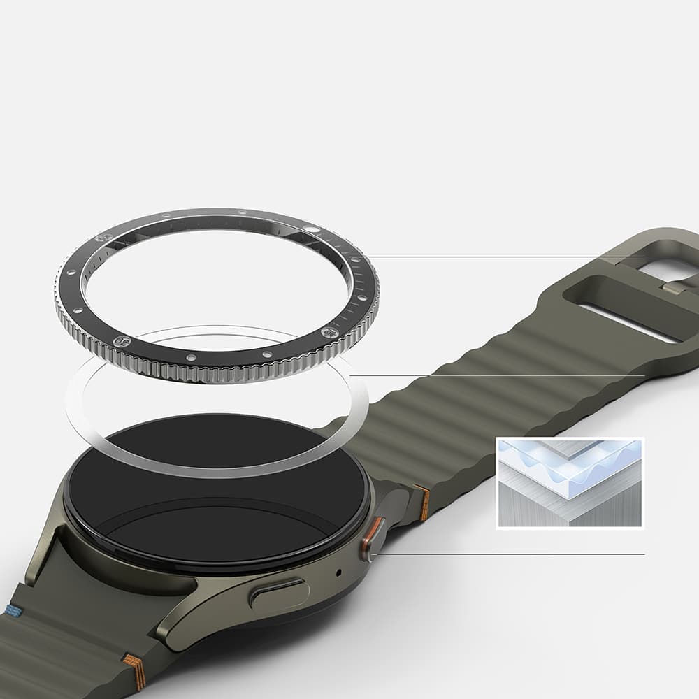 Ringke - Premium Bezel Styling - Samsung Galaxy Watch7 40mm - Μαύρο Πατρόν2 (CB-GW7-40-99) - Image 5