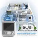 Techsuit - Βρεφική ενδοεπικοινωνία (VB607) - Ασύρματη 2.4Ghz, Παρακολούθηση Θερμοκρασίας, Νυχτερινή Όραση, Διπλής Κατεύθυνσης Ομιλία, Οθόνη LCD - Λευκό - Image 6