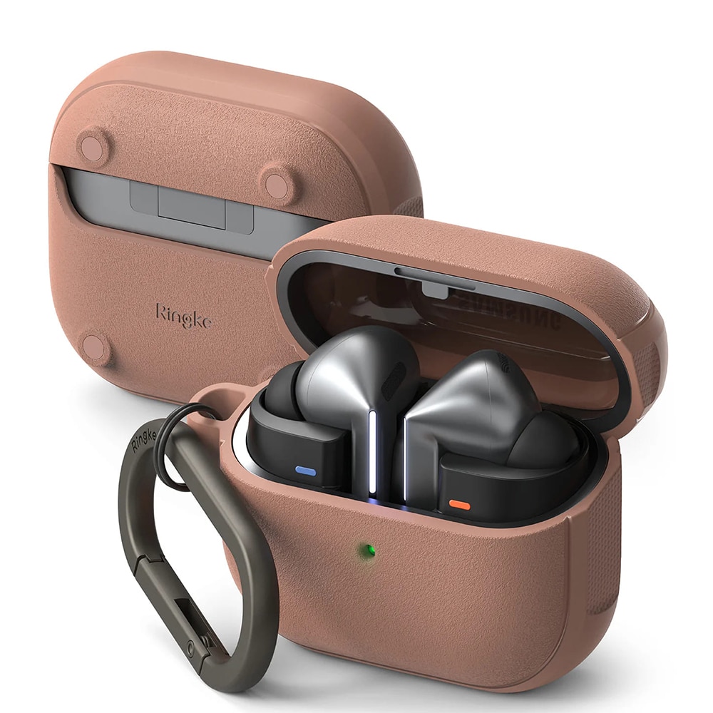 Ringke - Θήκη Προστασίας Onyx Magnetic - για Samsung Galaxy Buds 3 / 3 Pro, Μη Ολισθηρή Υφή, Οπή Carabiner - Constant Coral - Image 2