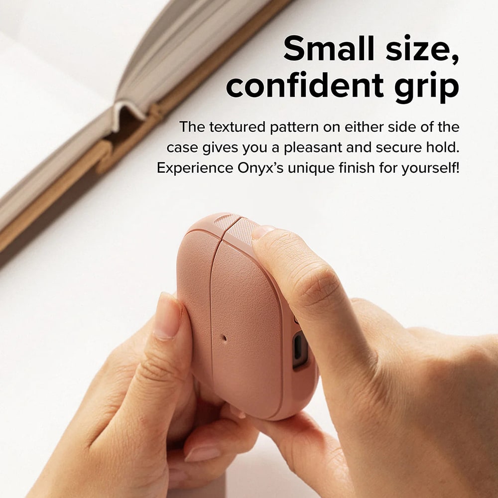 Ringke - Θήκη Προστασίας Onyx Magnetic - για Samsung Galaxy Buds 3 / 3 Pro, Μη Ολισθηρή Υφή, Οπή Carabiner - Constant Coral - Image 4