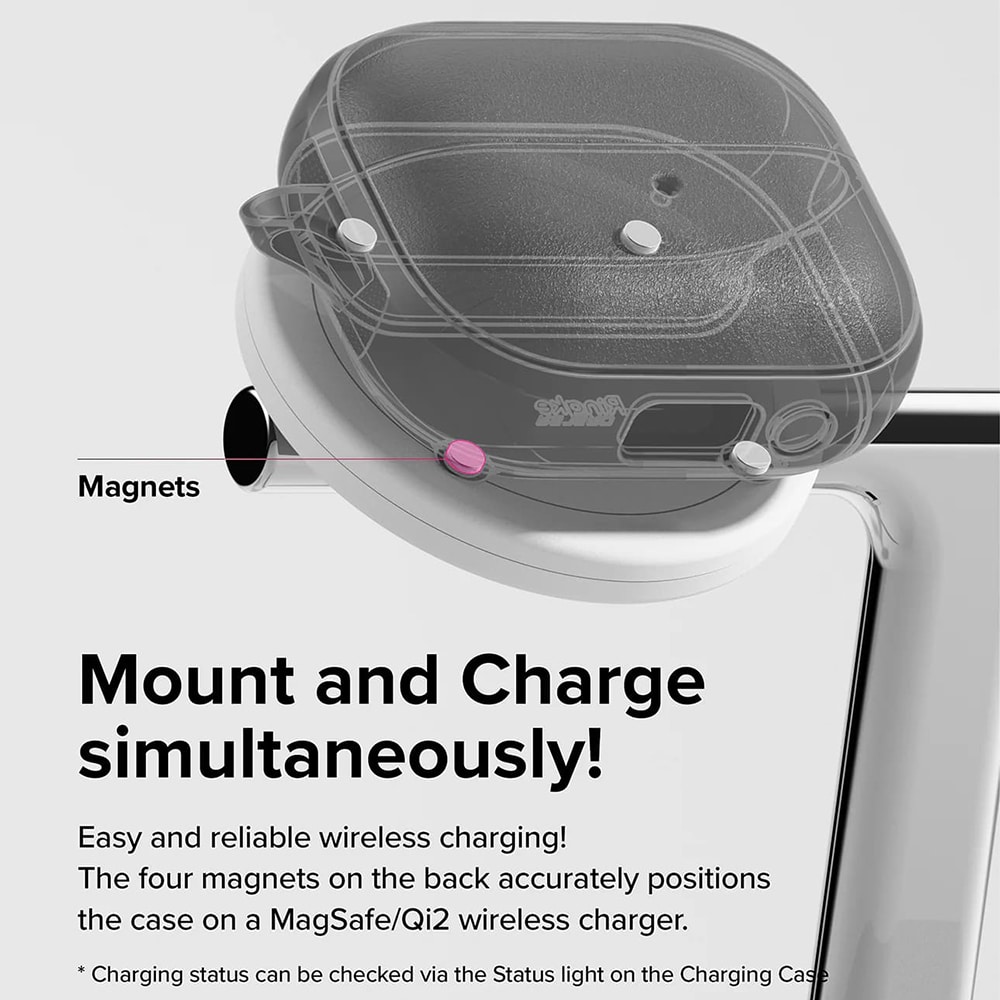 Ringke - Θήκη Προστασίας Onyx Magnetic - για Samsung Galaxy Buds 3 / 3 Pro, Μη Ολισθηρή Υφή, Οπή Carabiner - Constant Coral - Image 6