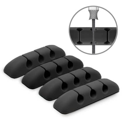 Ringke - Διοργανωτής Καλωδίων (4 pack) - 4 x 3 Θέσεις - Μαύρο