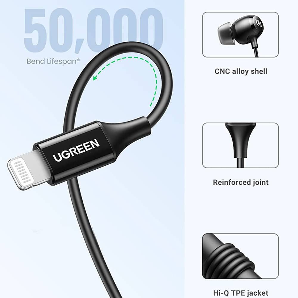 Ugreen - Στερεοφωνικά Ακουστικά (30631) - In-Ear με Σύνδεσμο Lightning - Μαύρο - Image 6