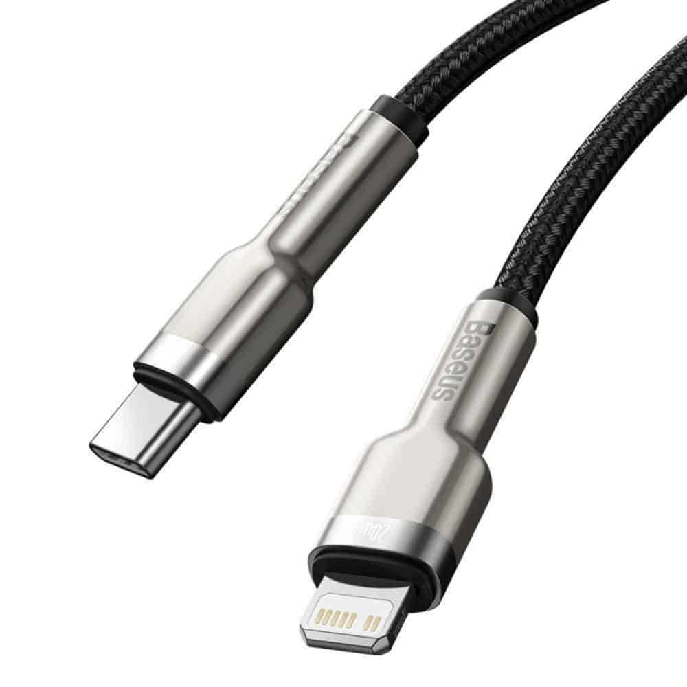 Baseus - Δεδομένα Καλώδιο Cafule Series Metal (CATLJK-B01) - Type-C σε Lightning, 20W, 2m - Μαύρο - Image 5