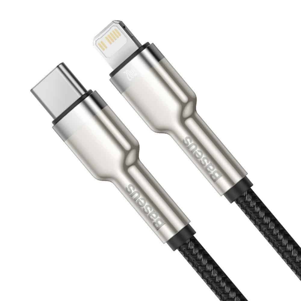 Baseus - Δεδομένα Καλώδιο Cafule Series Metal (CATLJK-B01) - Type-C σε Lightning, 20W, 2m - Μαύρο - Image 3