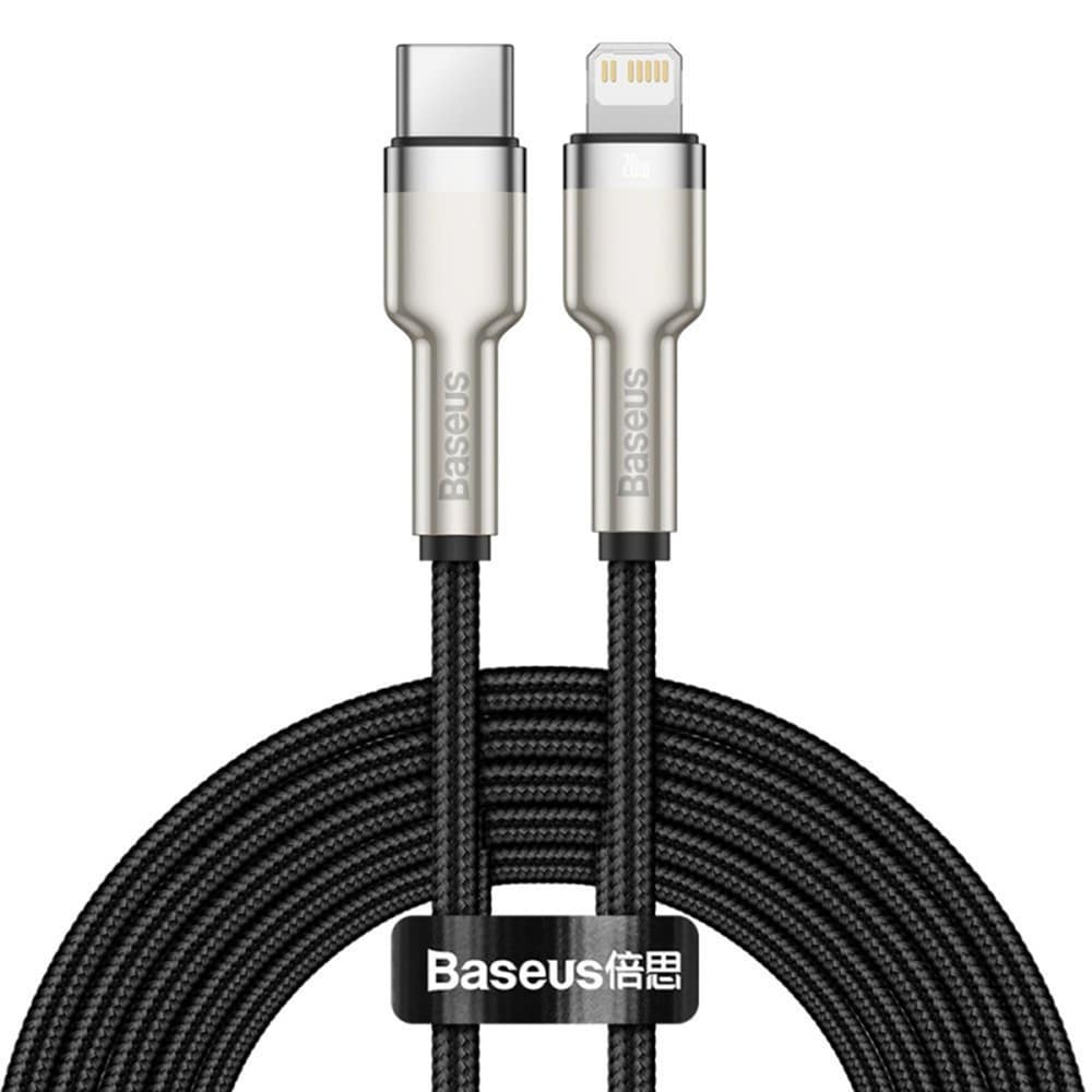 Baseus - Δεδομένα Καλώδιο Cafule Series Metal (CATLJK-B01) - Type-C σε Lightning, 20W, 2m - Μαύρο - Image 2
