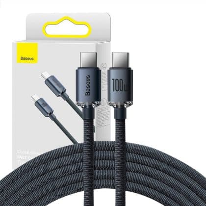 Baseus Καλώδιο USB-C σε USB-C Crystal Shine, 100W, 2m (Μαύρο)