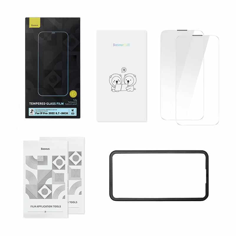 Baseus Προστατευτικό Οθόνης Crystal Tempered Glass Dust-proof 0.3mm για iPhone 14 Pro Max (2τμχ) (Διαφανές) - Image 6