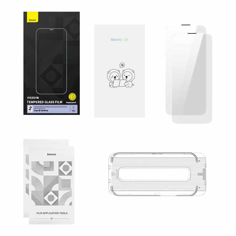 Baseus Προστατευτικό Οθόνης Tempered Glass Corning με Φίλτρο Σκόνης για iPhone 14 Pro (Διαφανές) - Image 7