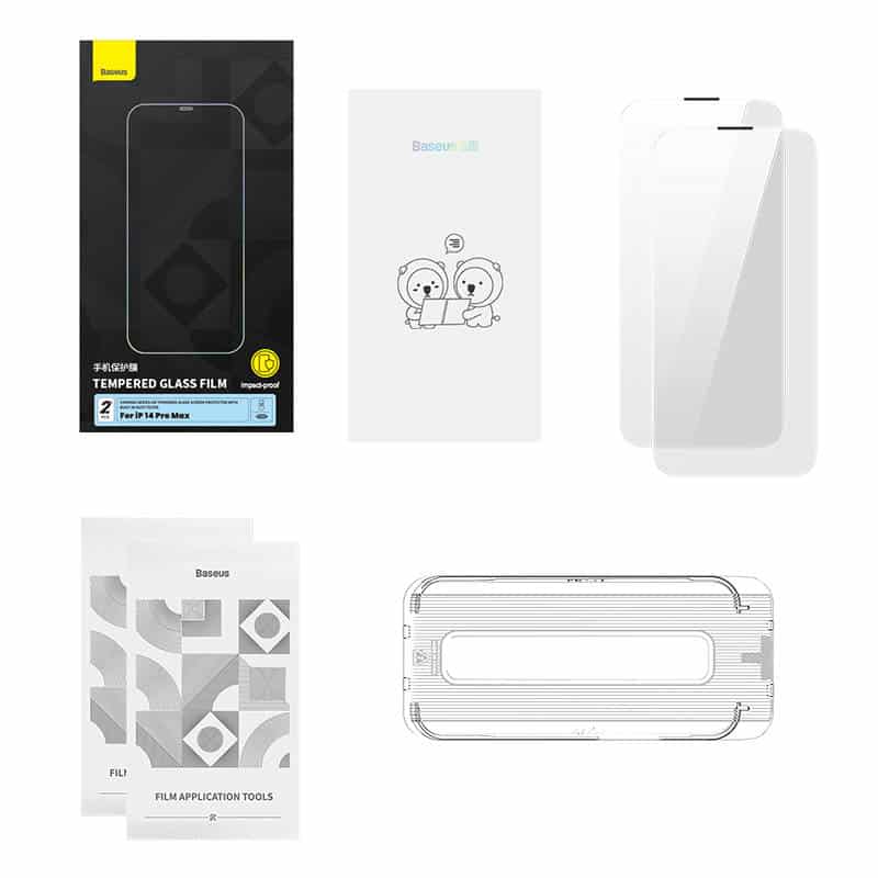 Baseus Προστατευτικό Οθόνης Tempered Glass Corning με Φίλτρο Σκόνης για iPhone 14 Pro Max (Διαφανές) - Image 7