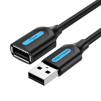 Vention Καλώδιο Επέκτασης USB 2.0 Αρσενικό σε Θηλυκό 2m Μαύρο
