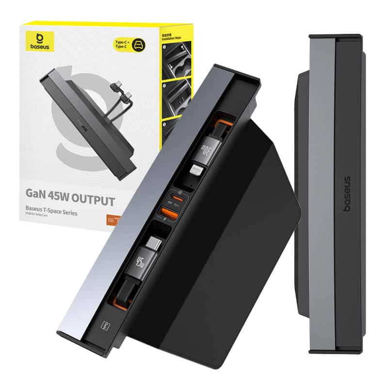 Baseus Hub T-Space με Καλώδια USB-C σε Lightning για Αυτοκίνητα Tesla (Μαύρο) - Image 9