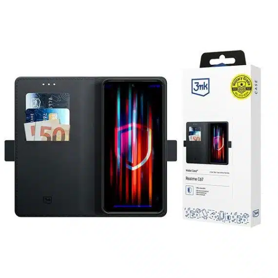 3MK Wallet Case - Realme C67 - Μαύρο