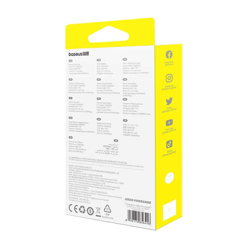 Baseus Καλώδιο Γρήγορης Φόρτισης 3in1 Free2Draw, USB σε micro USB+USB-C+Lightning, 3.5A, 1.1m (λευκό) - Image 8
