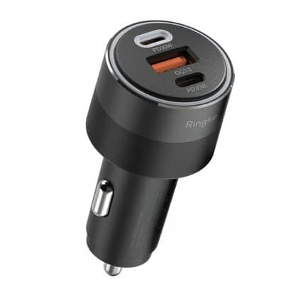 Ringke - Φορτιστής Αυτοκινήτου - USB, 2x Type-C, PD30W, QC3.0, με Περιβαλλοντικό Φως - Μαύρο
