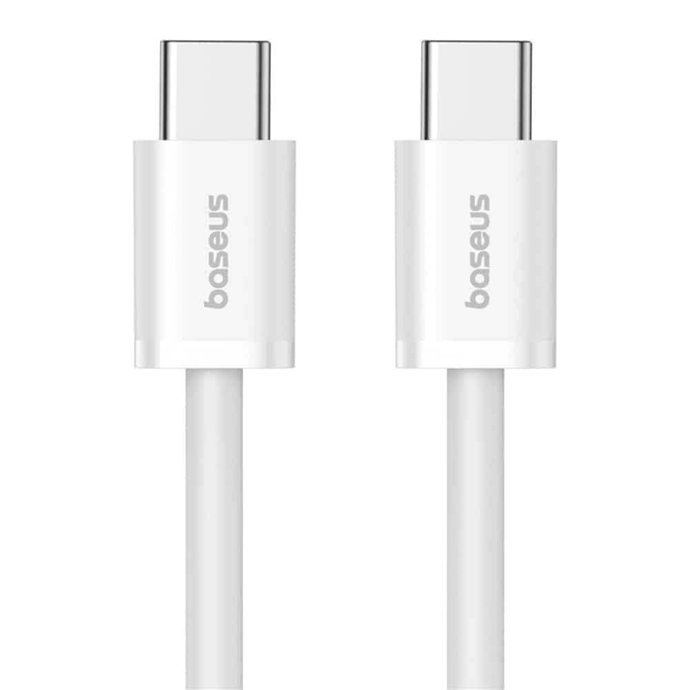 Baseus - Καλώδιο Δεδομένων (P10365200211-03) - Type-C σε Type-C, 100W, 1m - Λευκό Σελήνης - Image 4