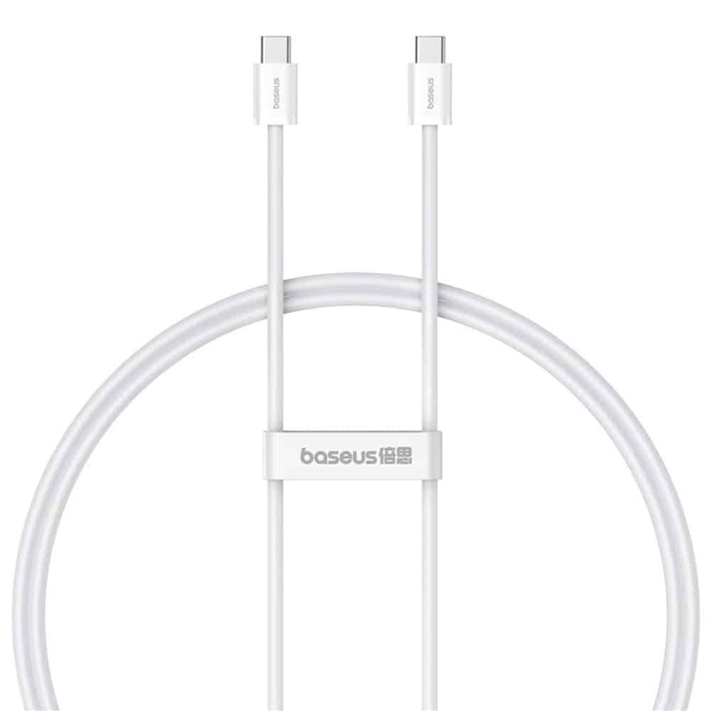 Baseus - Καλώδιο Δεδομένων (P10365200211-03) - Type-C σε Type-C, 100W, 1m - Λευκό Σελήνης - Image 2