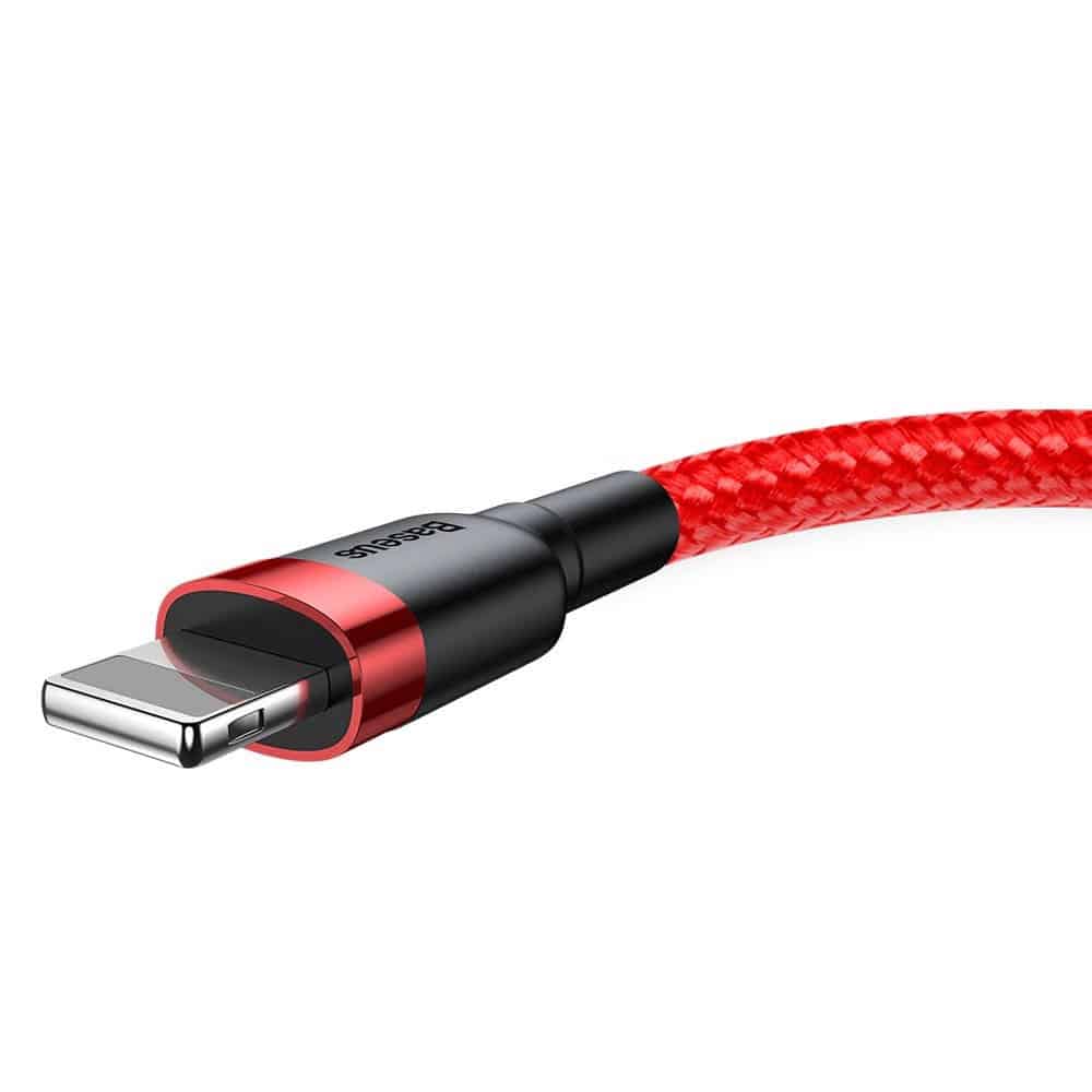 Baseus - Δεδομένα Καλώδιο Cafule (CALKLF-A09) - USB σε Lightning, Γρήγορη Φόρτιση, Q.C.3.0, 2.4A, 0.5m - Κόκκινο - Image 4