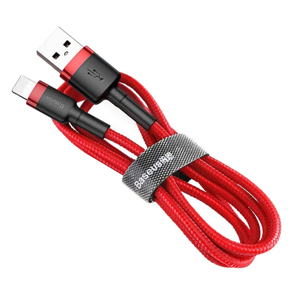 Baseus - Δεδομένα Καλώδιο Cafule (CALKLF-A09) - USB σε Lightning, Γρήγορη Φόρτιση, Q.C.3.0, 2.4A, 0.5m - Κόκκινο - Image 5