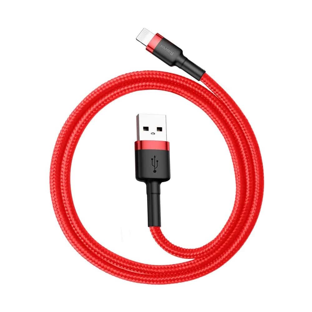 Baseus - Δεδομένα Καλώδιο Cafule (CALKLF-A09) - USB σε Lightning, Γρήγορη Φόρτιση, Q.C.3.0, 2.4A, 0.5m - Κόκκινο - Image 3