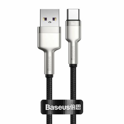 Baseus - Καλώδιο Δεδομένων Σειράς Cafule Metal (CAKF000201) - USB σε Type-C 66W, 2m - Μαύρο