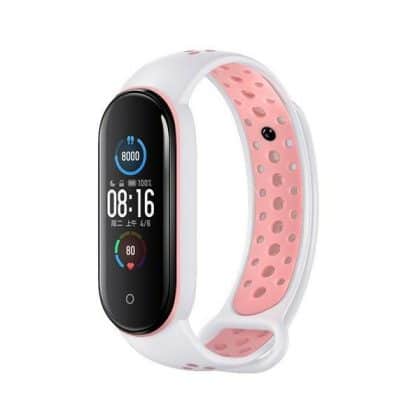 Beline Design Λουράκι Mi Band 7/6/5 λευκό-ροζ