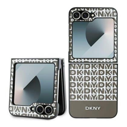 DKNY Repeat Pattern Bottom Stripe - θήκη για Samsung Galaxy Z Flip6 - Καφέ