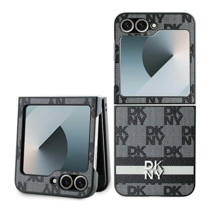 DKNY Καρό μοτίβο - θήκη για Samsung Galaxy Z Flip6 - Μαύρο