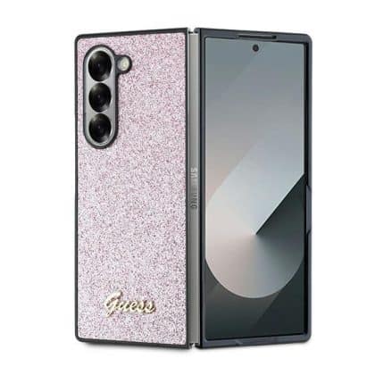 Guess Glitter Script - θήκη για Samsung Galaxy Z Fold6 - Ροζ