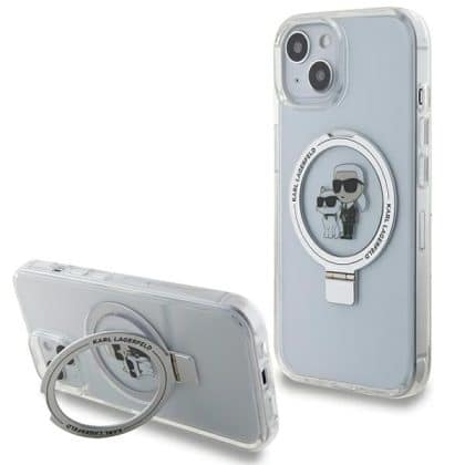 Karl Lagerfeld Ring Stand Karl&Choupette - θήκη για Apple iPhone 15 / 14 13 - Λευκό